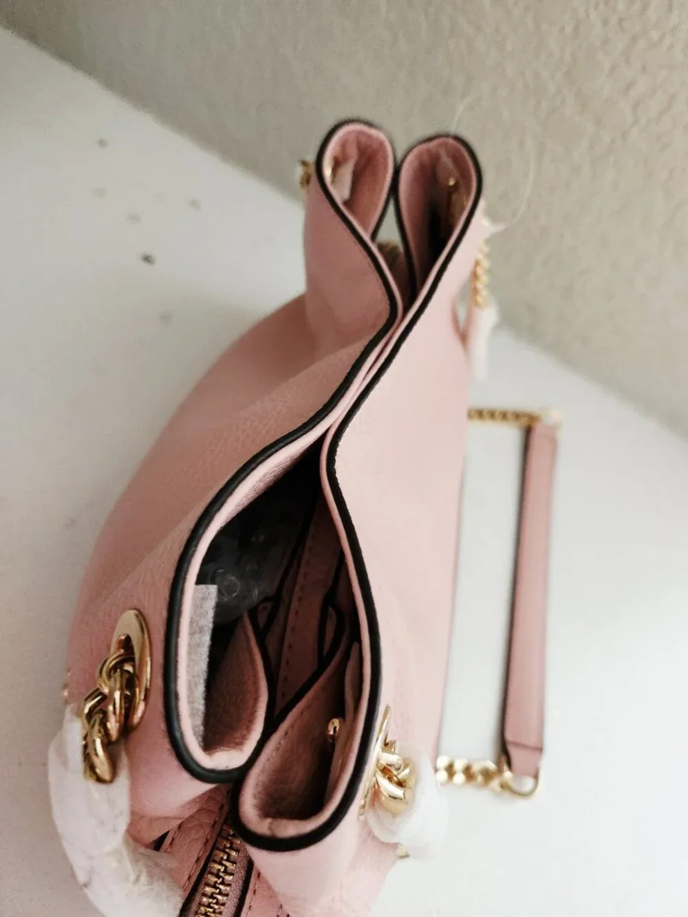 Nwt Michael Kors Pink Leather Studded Shoulder Bag Purse